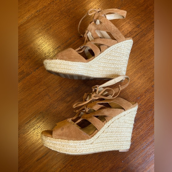 Suede Espadrille Wedge Sandals - Picture 5 of 8